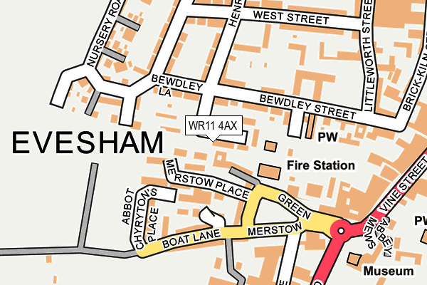 WR11 4AX map - OS OpenMap – Local (Ordnance Survey) WR11 4AX map - OS OpenMap – Local (Ordnance Survey)