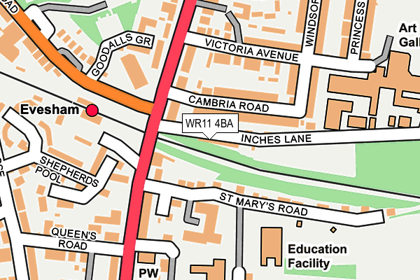 WR11 4BA map - OS OpenMap – Local (Ordnance Survey) WR11 4BA map - OS OpenMap – Local (Ordnance Survey)