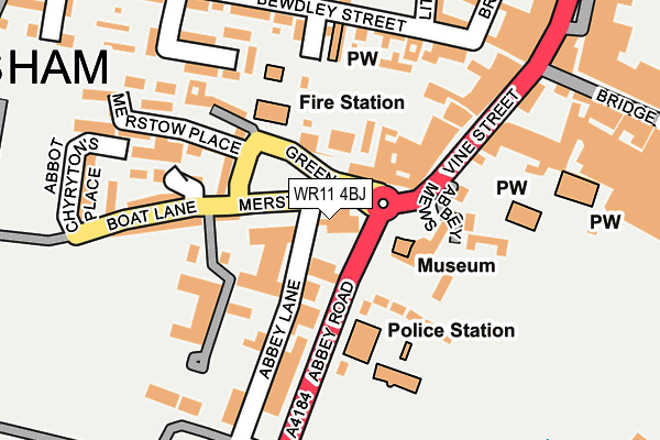 WR11 4BJ map - OS OpenMap – Local (Ordnance Survey)