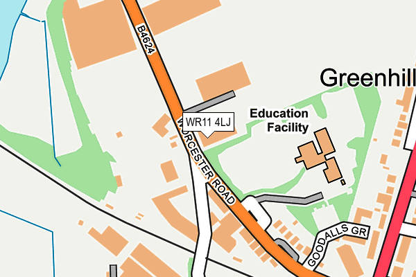 WR11 4LJ map - OS OpenMap – Local (Ordnance Survey) WR11 4LJ map - OS OpenMap – Local (Ordnance Survey)