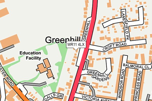 WR11 4LX map - OS OpenMap – Local (Ordnance Survey) WR11 4LX map - OS OpenMap – Local (Ordnance Survey)