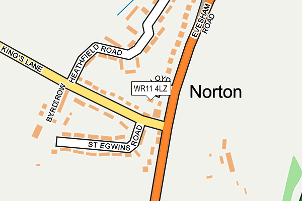 WR11 4LZ map - OS OpenMap – Local (Ordnance Survey) WR11 4LZ map - OS OpenMap – Local (Ordnance Survey)
