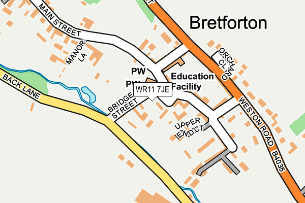 WR11 7JE map - OS OpenMap – Local (Ordnance Survey) WR11 7JE map - OS OpenMap – Local (Ordnance Survey)