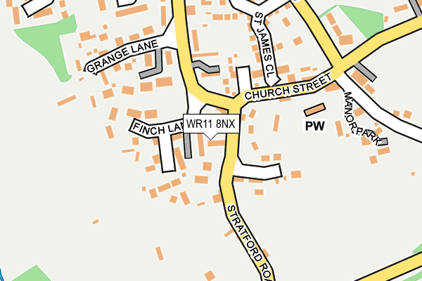 WR11 8NX map - OS OpenMap – Local (Ordnance Survey) WR11 8NX map - OS OpenMap – Local (Ordnance Survey)