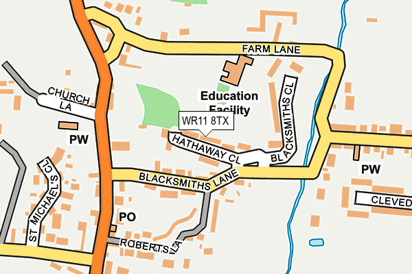 WR11 8TX map - OS OpenMap – Local (Ordnance Survey) WR11 8TX map - OS OpenMap – Local (Ordnance Survey)