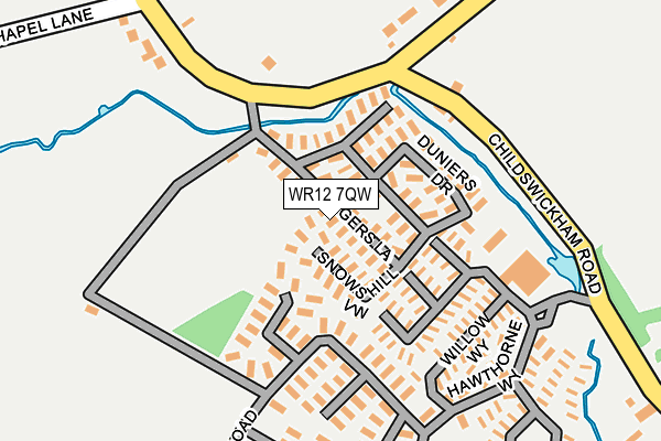 WR12 7QW map - OS OpenMap – Local (Ordnance Survey) WR12 7QW map - OS OpenMap – Local (Ordnance Survey)