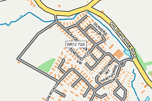 WR12 7QX map - OS OpenMap – Local (Ordnance Survey) WR12 7QX map - OS OpenMap – Local (Ordnance Survey)