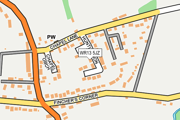 WR13 5JZ map - OS OpenMap – Local (Ordnance Survey) WR13 5JZ map - OS OpenMap – Local (Ordnance Survey)