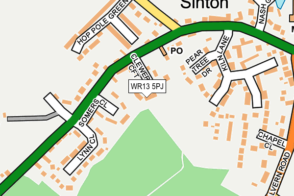 WR13 5PJ map - OS OpenMap – Local (Ordnance Survey) WR13 5PJ map - OS OpenMap – Local (Ordnance Survey)