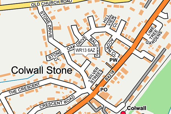 WR13 6AZ map - OS OpenMap – Local (Ordnance Survey) WR13 6AZ map - OS OpenMap – Local (Ordnance Survey)