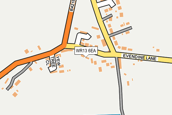 WR13 6EA map - OS OpenMap – Local (Ordnance Survey) WR13 6EA map - OS OpenMap – Local (Ordnance Survey)