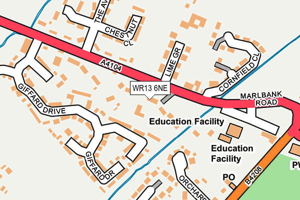 WR13 6NE map - OS OpenMap – Local (Ordnance Survey) WR13 6NE map - OS OpenMap – Local (Ordnance Survey)