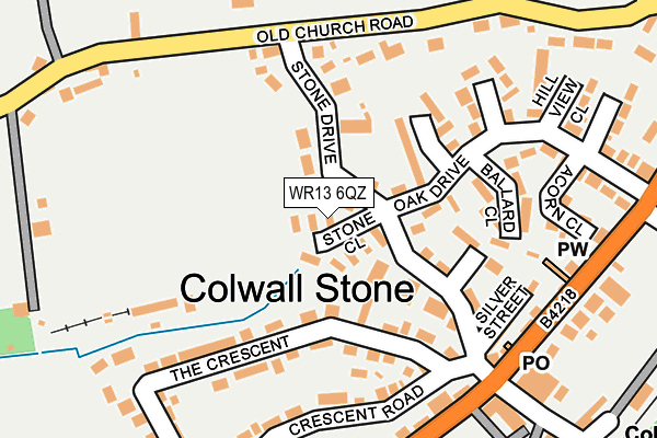 WR13 6QZ map - OS OpenMap – Local (Ordnance Survey)