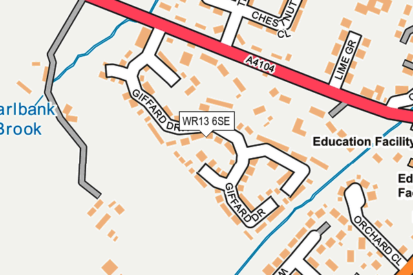 WR13 6SE map - OS OpenMap – Local (Ordnance Survey)