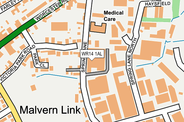 WR14 1AL map - OS OpenMap – Local (Ordnance Survey)