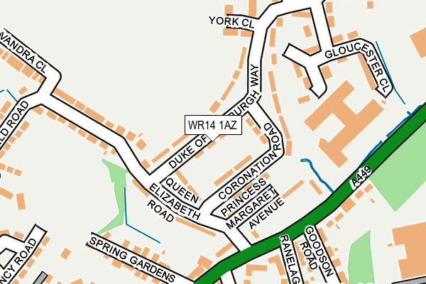 WR14 1AZ map - OS OpenMap – Local (Ordnance Survey) WR14 1AZ map - OS OpenMap – Local (Ordnance Survey)