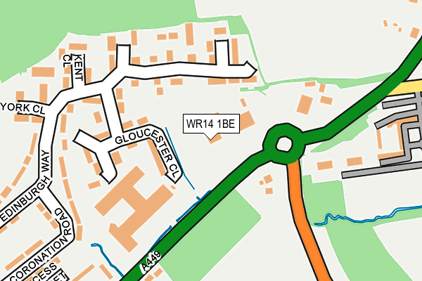 WR14 1BE map - OS OpenMap – Local (Ordnance Survey) WR14 1BE map - OS OpenMap – Local (Ordnance Survey)