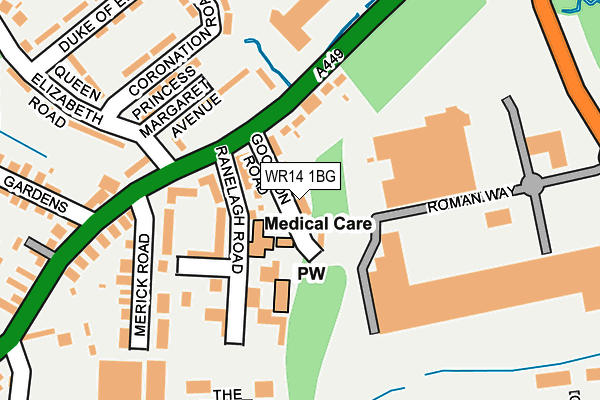 WR14 1BG map - OS OpenMap – Local (Ordnance Survey) WR14 1BG map - OS OpenMap – Local (Ordnance Survey)