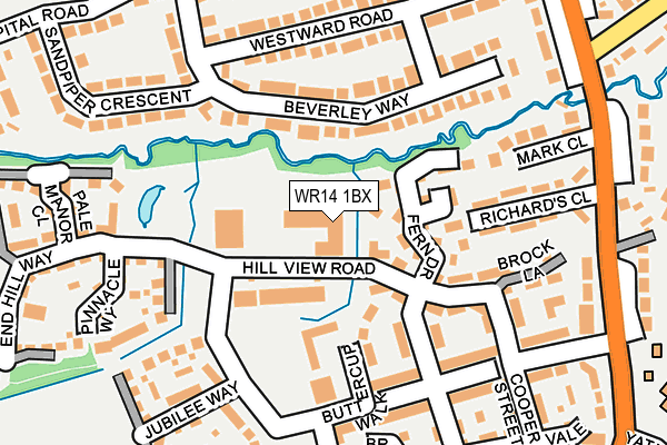 WR14 1BX map - OS OpenMap – Local (Ordnance Survey) WR14 1BX map - OS OpenMap – Local (Ordnance Survey)