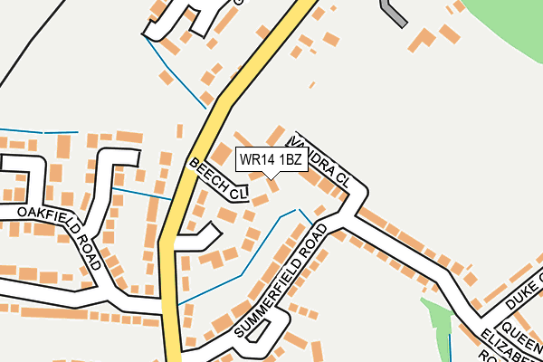 WR14 1BZ map - OS OpenMap – Local (Ordnance Survey) WR14 1BZ map - OS OpenMap – Local (Ordnance Survey)
