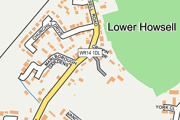 WR14 1DL map - OS OpenMap – Local (Ordnance Survey) WR14 1DL map - OS OpenMap – Local (Ordnance Survey)