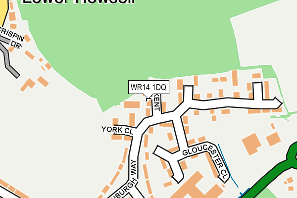 WR14 1DQ map - OS OpenMap – Local (Ordnance Survey)