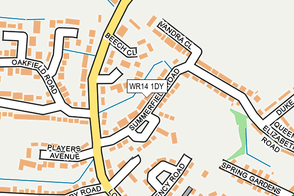 WR14 1DY map - OS OpenMap – Local (Ordnance Survey) WR14 1DY map - OS OpenMap – Local (Ordnance Survey)