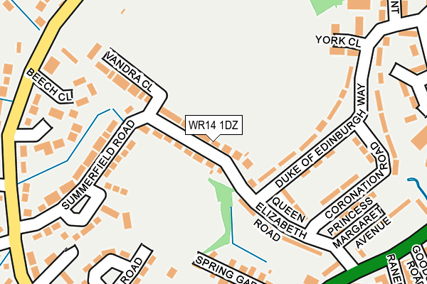 WR14 1DZ map - OS OpenMap – Local (Ordnance Survey) WR14 1DZ map - OS OpenMap – Local (Ordnance Survey)