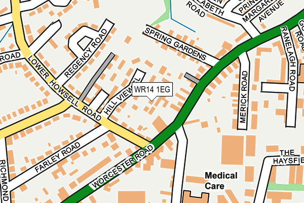WR14 1EG map - OS OpenMap – Local (Ordnance Survey) WR14 1EG map - OS OpenMap – Local (Ordnance Survey)