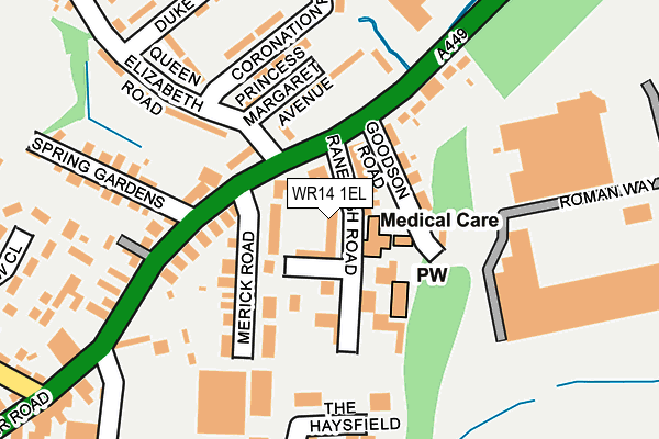 WR14 1EL map - OS OpenMap – Local (Ordnance Survey) WR14 1EL map - OS OpenMap – Local (Ordnance Survey)