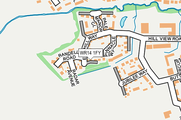WR14 1FY map - OS OpenMap – Local (Ordnance Survey) WR14 1FY map - OS OpenMap – Local (Ordnance Survey)