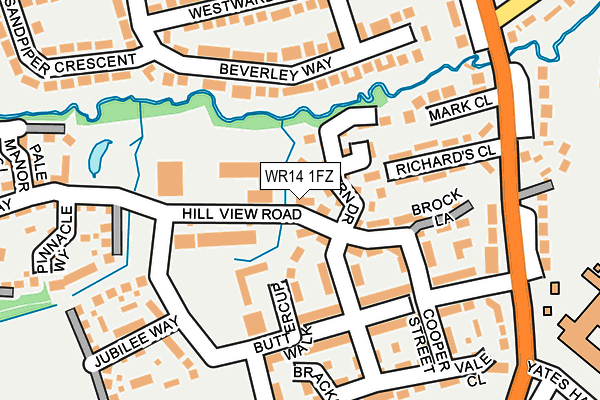 WR14 1FZ map - OS OpenMap – Local (Ordnance Survey) WR14 1FZ map - OS OpenMap – Local (Ordnance Survey)