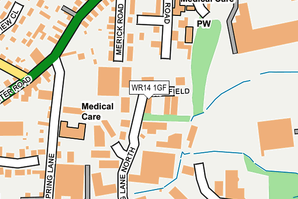 WR14 1GF map - OS OpenMap – Local (Ordnance Survey) WR14 1GF map - OS OpenMap – Local (Ordnance Survey)