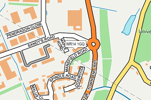 WR14 1GQ map - OS OpenMap – Local (Ordnance Survey) WR14 1GQ map - OS OpenMap – Local (Ordnance Survey)