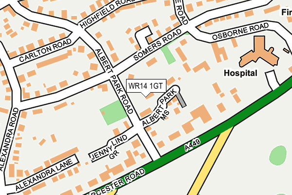 WR14 1GT map - OS OpenMap – Local (Ordnance Survey) WR14 1GT map - OS OpenMap – Local (Ordnance Survey)