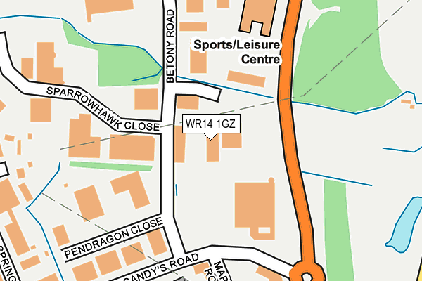 WR14 1GZ map - OS OpenMap – Local (Ordnance Survey)