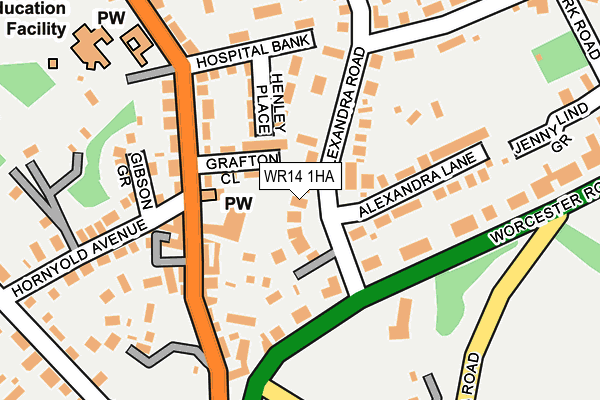 WR14 1HA map - OS OpenMap – Local (Ordnance Survey) WR14 1HA map - OS OpenMap – Local (Ordnance Survey)