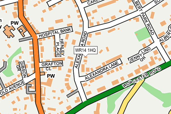 WR14 1HQ map - OS OpenMap – Local (Ordnance Survey) WR14 1HQ map - OS OpenMap – Local (Ordnance Survey)
