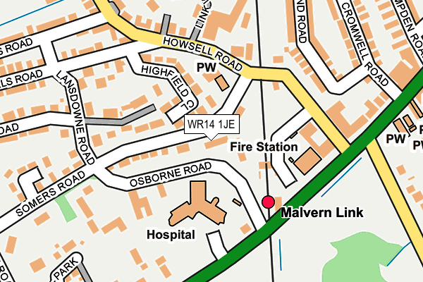 WR14 1JE map - OS OpenMap – Local (Ordnance Survey) WR14 1JE map - OS OpenMap – Local (Ordnance Survey)