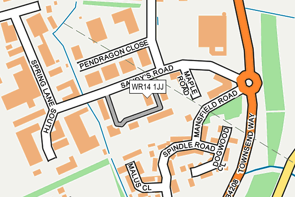 WR14 1JJ map - OS OpenMap – Local (Ordnance Survey) WR14 1JJ map - OS OpenMap – Local (Ordnance Survey)
