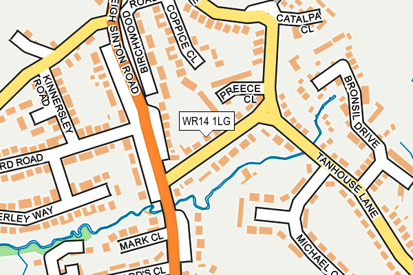WR14 1LG map - OS OpenMap – Local (Ordnance Survey) WR14 1LG map - OS OpenMap – Local (Ordnance Survey)