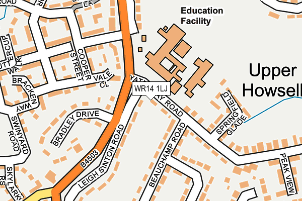 WR14 1LJ map - OS OpenMap – Local (Ordnance Survey) WR14 1LJ map - OS OpenMap – Local (Ordnance Survey)