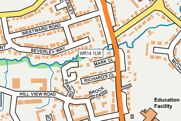 WR14 1LW map - OS OpenMap – Local (Ordnance Survey) WR14 1LW map - OS OpenMap – Local (Ordnance Survey)