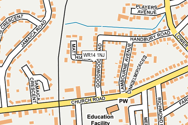 WR14 1NJ map - OS OpenMap – Local (Ordnance Survey) WR14 1NJ map - OS OpenMap – Local (Ordnance Survey)