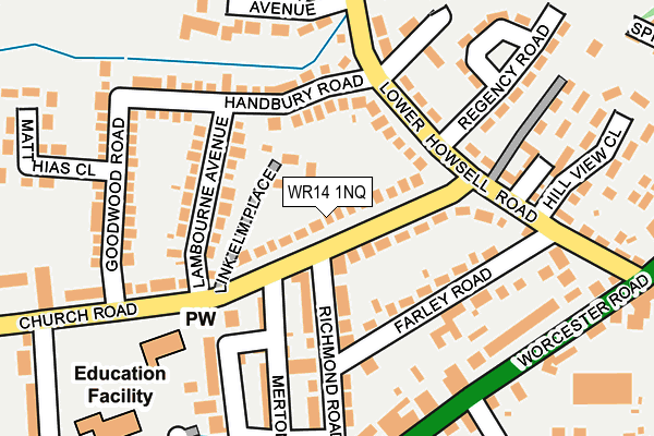 WR14 1NQ map - OS OpenMap – Local (Ordnance Survey) WR14 1NQ map - OS OpenMap – Local (Ordnance Survey)
