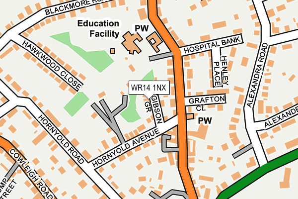 WR14 1NX map - OS OpenMap – Local (Ordnance Survey) WR14 1NX map - OS OpenMap – Local (Ordnance Survey)