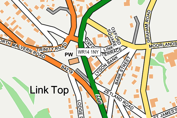WR14 1NY map - OS OpenMap – Local (Ordnance Survey) WR14 1NY map - OS OpenMap – Local (Ordnance Survey)