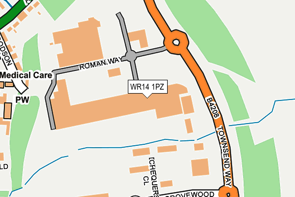 WR14 1PZ map - OS OpenMap – Local (Ordnance Survey) WR14 1PZ map - OS OpenMap – Local (Ordnance Survey)