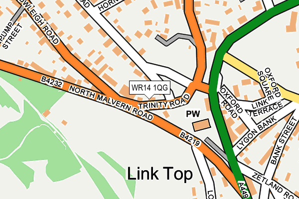 WR14 1QG map - OS OpenMap – Local (Ordnance Survey) WR14 1QG map - OS OpenMap – Local (Ordnance Survey)