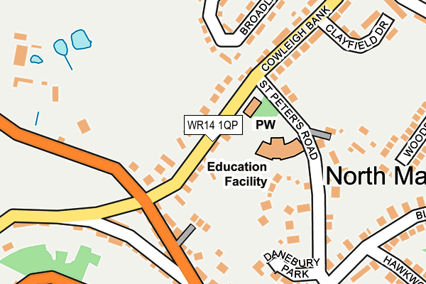 WR14 1QP map - OS OpenMap – Local (Ordnance Survey) WR14 1QP map - OS OpenMap – Local (Ordnance Survey)